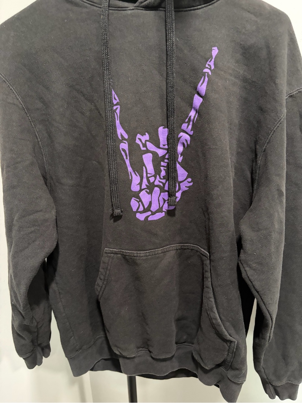 Black Hoodie Sweatshirt with Purple Graphic -  unisex Sweater